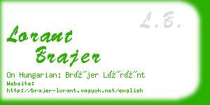 lorant brajer business card